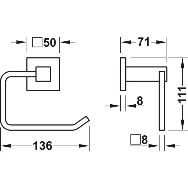 Toilet roll holder, For screw fixing