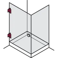 shower door hinge, For wall-glass connection