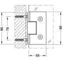 shower door hinge, For wall-glass connection