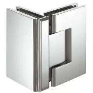 shower door hinge, for glass-glass connections, 90° glass front