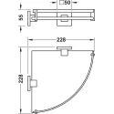 Quarter circle shower tray, With tumbler
