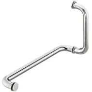 Shower door handle with towel rail, Round