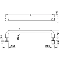 Shower door handle and knob, Round