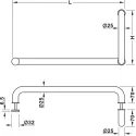 Rankena dušo durims apvali L525mm, H325mm, juoda