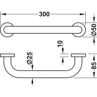 Grab rail, For screw fixing