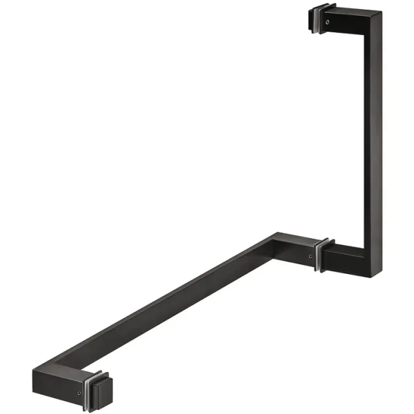 Shower door handle with towel rail, Square
