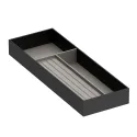 Dėklas papuošalams 432x150mm, H50mm, dirbtinė oda, antracitas, šviesi pilka