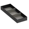 Dėklas suskirtytas 432x150mm, H50mm, dirbtinė oda, antracitas, šviesi pilka