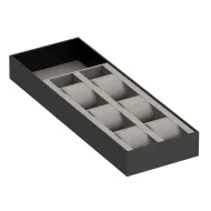 Watch tray 432x150mm H50mm simil leather, anthracite, light gray