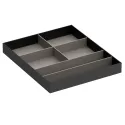 Dėklas daugiafunkcinis didelis 432x365mm, H50mm, dirbtinė oda, antracitas, šviesi pilka