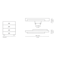 Knob SKYLINE L14mm H14mm P80mm black polished brass