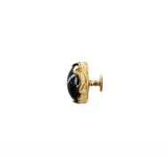Knob TIFFANY MARBLE Ø42mm H40mm polished brass/marble