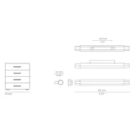 Rankenėlė WALTZ CC40mm, L110mm, H15mm, poliruotas žalvaris