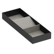 Earrings tray 432x150mm H50mm simil leather, anthracite, light gray