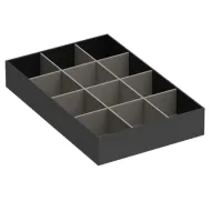 Tie tray 432x289mm H70mm simil leather, anthracite, light gray