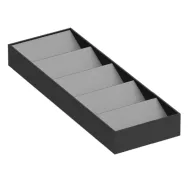 Dėklas papuošalams 432x150mm, H50mm, dirbtinė oda, antracitas, šviesi pilka