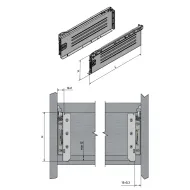 Stalčių šonai METALBOX L450mm, H86mm, pilka RAL9006