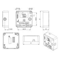Invisible electronic lock MIFARE1 MINI 61x61x22mm, black