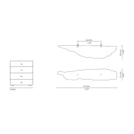 Handle KESYA CC36mm L90mm H30mm P17mm P40mm polished brass 
