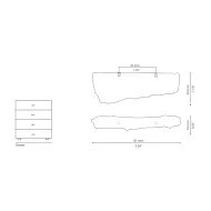 Handle KESYA CC30mm L91mm H30mm P14mm polished brass 