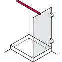 Laikiklis dušo kabinai sieninis 90° L1050mm, juoda