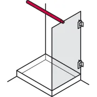 Stabilising rod, For shower walls 90°