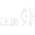 Handle NOVEAU CC123mm L164mm H42mm P30mm polished brass 
