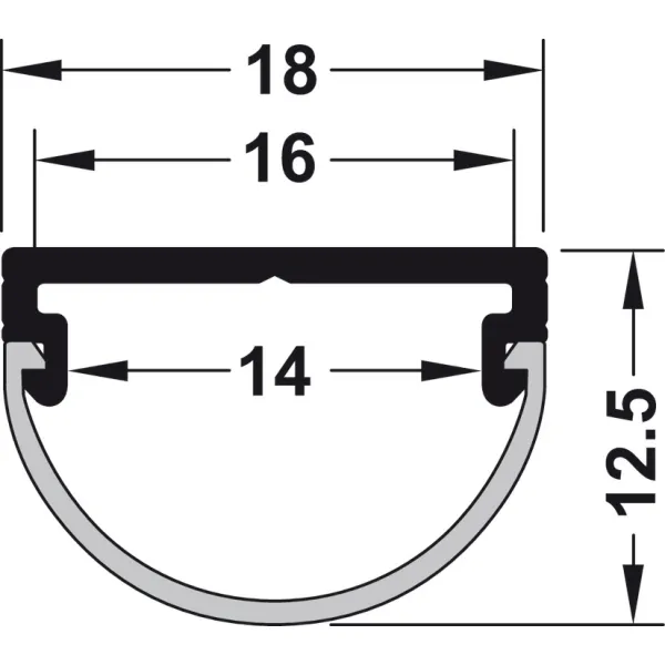 Drawer profile, Häfele Loox Profile 2194 for LED strip lights 10mm