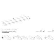 Insert module with 2 lids W1800mm dark brown metallic MODUL
