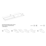 Kanalas įleidžiamas su 2 dangteliais P1800mm, tamsiai rudai metallic MODUL