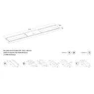 Kanalas įleidžiamas su 2 dangteliais P2200mm, tamsiai rudai metallic MODUL