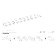 Kanalas įleidžiamas su 2 dangteliais P2200mm, tamsiai rudai metallic MODUL