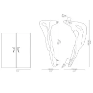 Rankenėlė KERMA CC235mm, L260mm, H80mm, P115mm, kairė, sendintas žalvaris