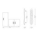 Handle JALO CC195mm L280mm H40mm P50mm polished brass 