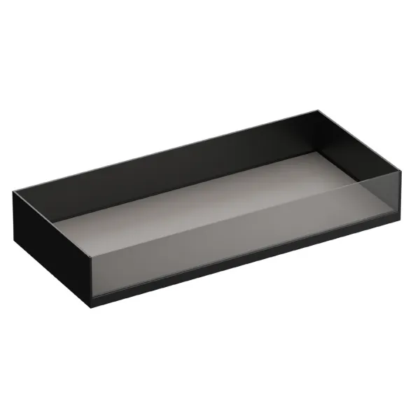 Drawer with glass front MODUS H172mm, D448/488mm, W450-599mm, dark brown metallic