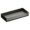 Drawer with glass front MODUS H172mm, D448/488mm, W900-1199mm, dark brown metallic