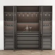 Pull-out shelf MODUS H84mm, D448/488mm, W900-1199mm, dark brown metallic