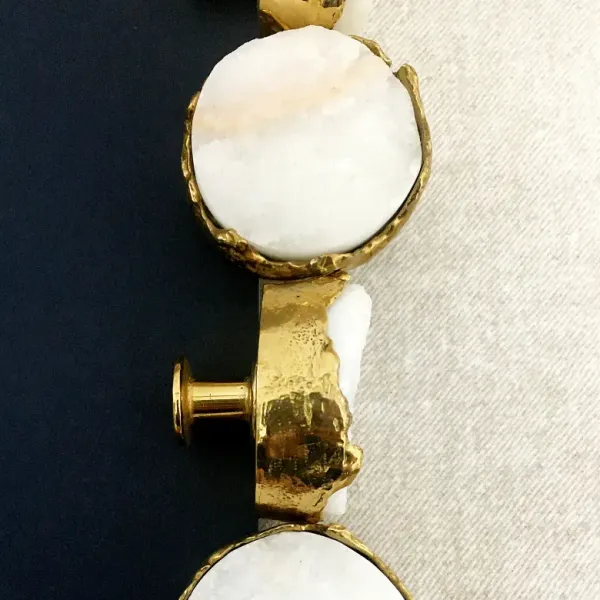 Rankenėlė vieno taško TIFFANY QUARTZ Ø42mm, H31mm, poliruotas žalvaris/kvarcas