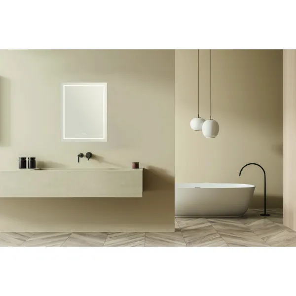 Veidrodis su LED apšvietimu stačiakampis, su šildymo funkcija 48W, 700x900mm, MultiWhite 3100-7000K