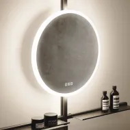 Veidrodis LED apšvietimu IO-S, apvalus, Ø600mm, 220V/65W juodas