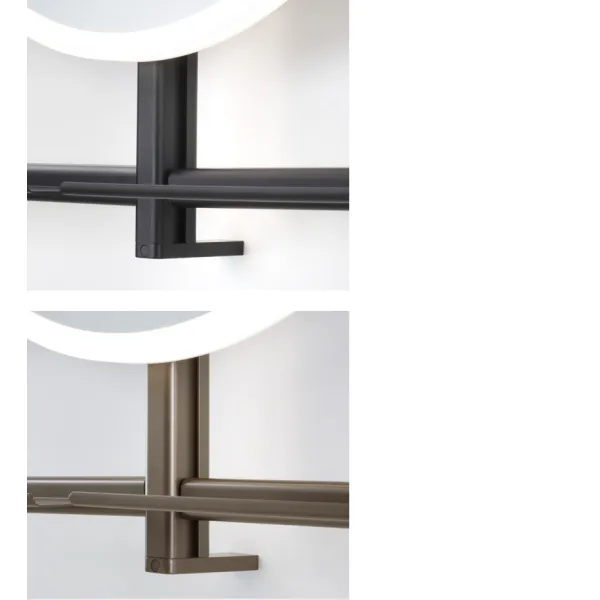 Veidrodis LED apšvietimu IO-S, apvalus, Ø600mm, 220V/65W tamsi bronza