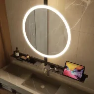 Veidrodis LED apšvietimu IO-D, stačiakampis, 800x600mm, 220V/75W juoda