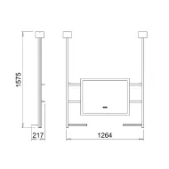 Veidrodis LED apšvietimu IO-D, stačiakampis, 800x600mm, 220V/75W juoda