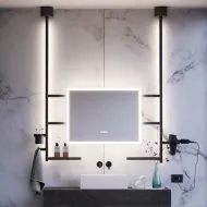 Mirror with LED light IO-D 800x600mm 220V/75W dark bronze