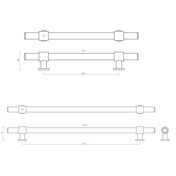 Rankenėlė Belgravia CC320mm, L402mm, šlifuotas nikelis