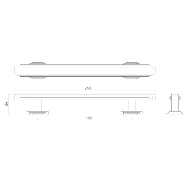 Handle Fitzrovia CC160mm L240mm polished nickel 