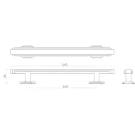 Handle Fitzrovia CC160mm L240mm polished nickel 