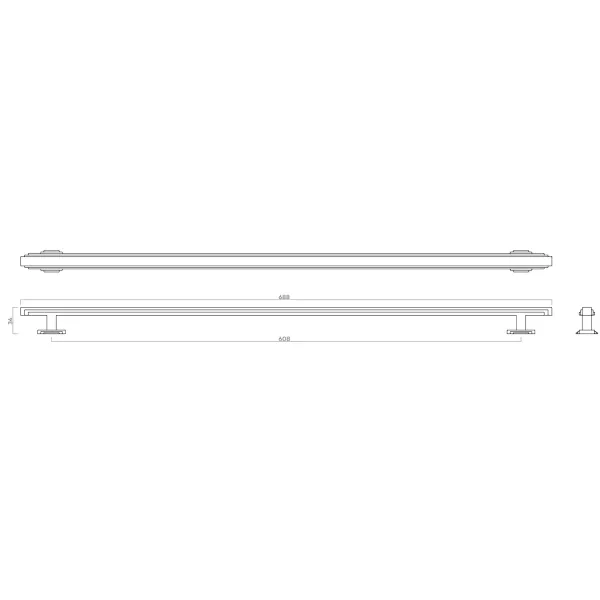 Handle Fitzrovia CC608mm L688mm polished nickel 