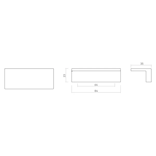 Rankenėlė Geddes CC64mm, L84mm, poliruotas nikelis