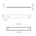Plate for handle Barrington 160/190mm polished brass